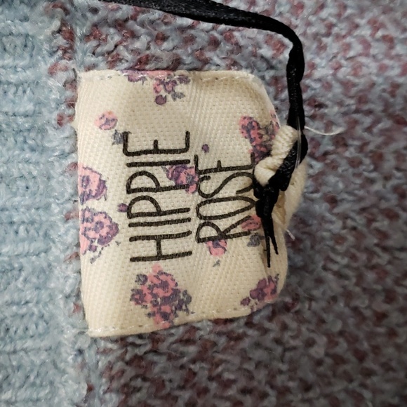 Hippie Rose Sweater Vest Blue Plum Flower New - Picture 2 of 5